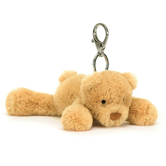 Jellycat Smudge Bear Bag Charm 5.1x2.4x6.3" Soft and Plush NWT - Picture 1 of 6